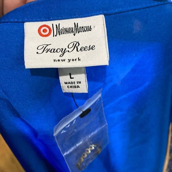 Tracy Reese Blouse Neiman Marcus Target Sequin Top Royal Blue Beige Tan New - Picture 6 of 10